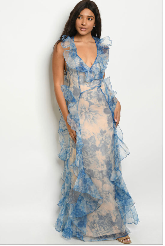 blue nude lace dress The Kayla Dress | Blue/Nude