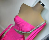 Hot Pink Mermaid Evening Dresses Beading