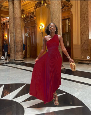 One shoulder pleated dress woman Souad15 Boutiques One shoulder pleated dress woman Souad15 Boutiques