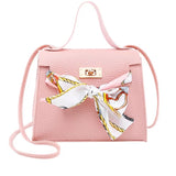 New Solid Color Lychee Pattern Scarf Pouch Shoulder Diagonal Bag Handbag