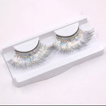 1 Pair Laser Gold Silver Line False Eyelashes