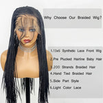 Long Micro Braided 13x6 Synthetic Lace Front Wigs Full Hand Tied Box Braid Heat Resistant