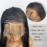 Long Micro Braided 13x6 Synthetic Lace Front Wigs Full Hand Tied Box Braid Heat Resistant