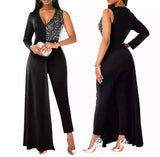 2 in 1 Sequins Jumpsuit Dresses For Women