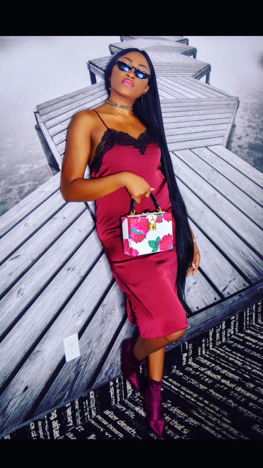 "Glass of red wine" dress