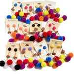 Colorful Snowball Earrings