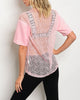 "Love" crop top bra and t-shirt mesh