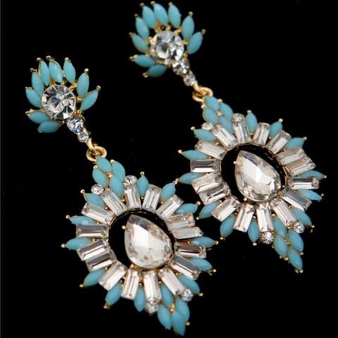 Blue coral earrings