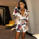 Summer Sexy Women Silk Satin Shirt Dress