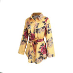 Summer Sexy Women Silk Satin Shirt Dress