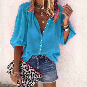 Chains print New Tops Blouse plus size