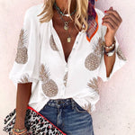 Chains print New Tops Blouse plus size