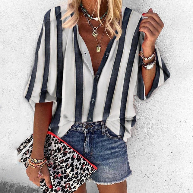 Chains print New Tops Blouse plus size