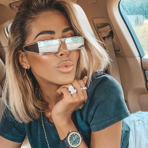 Fashion Mirror Square Sunglasses Women 2019 New Mirror