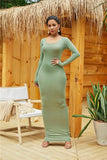 Plus Size S-5XL Long Sleeve Turtleneck Stretchy Long Dress 2019 Summer