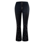 Women Sexy Big Flare Jeans Pearl