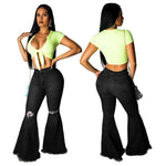 Jeans Wide Leg Trousers Lady Casual Bell-Bottoms