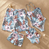 Family Swimwear Mother Daughter Floral swimsuit Bathing Suits Dad Son Swim shorts Mommy Daddy and Me Matching Beach Swim Suits