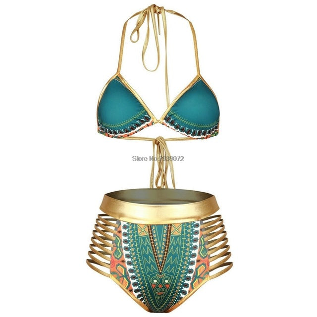 New Sexy flirtatious Swimwear Women African Mayo Bikini Set Bathing Suit