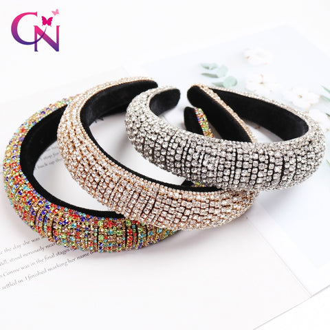 Crystal Hair Bands For Women Lady Luxury Shiny Padded Diamond Headband Hair Hoop Fashion Hair Accessories