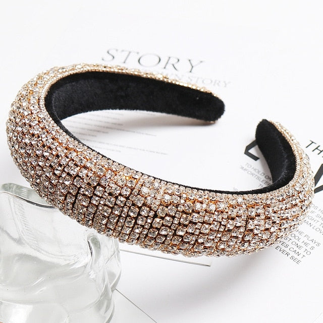 Crystal Hair Bands For Women Lady Luxury Shiny Padded Diamond Headband Hair Hoop Fashion Hair Accessories