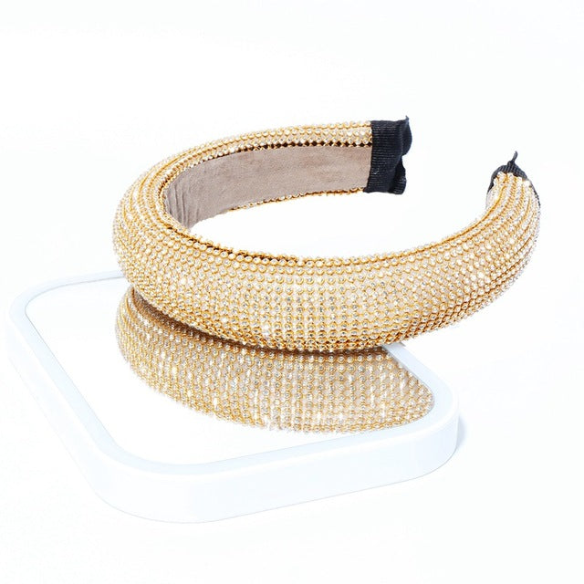 Crystal Hair Bands For Women Lady Luxury Shiny Padded Diamond Headband Hair Hoop Fashion Hair Accessories
