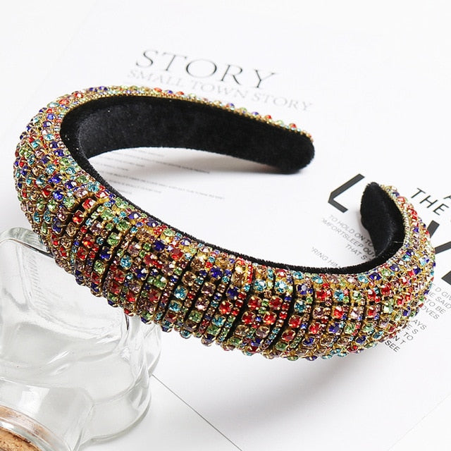 Crystal Hair Bands For Women Lady Luxury Shiny Padded Diamond Headband Hair Hoop Fashion Hair Accessories