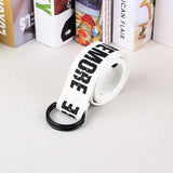 24 styles Unisex Canvas Belts Letters Printed D Ring Double Buckle Punk Waist Strap