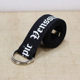 24 styles Unisex Canvas Belts Letters Printed D Ring Double Buckle Punk Waist Strap