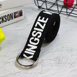 24 styles Unisex Canvas Belts Letters Printed D Ring Double Buckle Punk Waist Strap