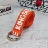 24 styles Unisex Canvas Belts Letters Printed D Ring Double Buckle Punk Waist Strap