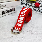 24 styles Unisex Canvas Belts Letters Printed D Ring Double Buckle Punk Waist Strap