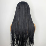 Long Micro Braided 13x6 Synthetic Lace Front Wigs Full Hand Tied Box Braid Heat Resistant