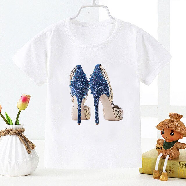 New Added Tshirt Girl Watercolor High Heels Pretty Girls Cozy T Shirts Cute