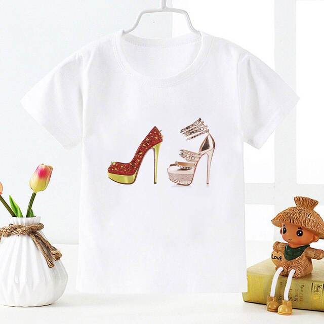 New Added Tshirt Girl Watercolor High Heels Pretty Girls Cozy T Shirts Cute