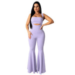 2020 New Summer Women Casual Two Piece Set Tube Top Spaghetti Straps