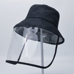 Adult Protective Face Shield Bucket Hat Transparent Face Cover Block Saliva Droplets Anti-spitting Fisherman Cotton Sun Cap