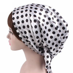 Women Silk Shower Cap Night Sleep Cap Hair Bonnet Hat Head Cover Satin