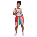 2020 Women Summer Casual Sets Mouth Stripe Print T-Shirt And Shorts