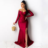 Sexy Off Shoulder Mermaid Formal Evening Party Dress Women