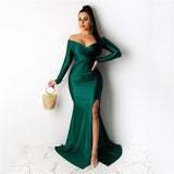 Sexy Off Shoulder Mermaid Formal Evening Party Dress Women