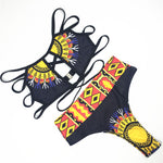 Sexy Tribal Print Bathing Suit Women African Swimwear Swimsuit High Waist