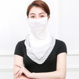 Temperament neck breathable mask new spring and summer anti-UV chiffon thin veil sunscreen multi-function large mask scarf