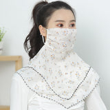 Temperament neck breathable mask new spring and summer anti-UV chiffon thin veil sunscreen multi-function large mask scarf