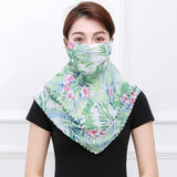 Temperament neck breathable mask new spring and summer anti-UV chiffon thin veil sunscreen multi-function large mask scarf