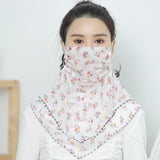 Temperament neck breathable mask new spring and summer anti-UV chiffon thin veil sunscreen multi-function large mask scarf