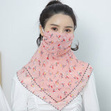 Temperament neck breathable mask new spring and summer anti-UV chiffon thin veil sunscreen multi-function large mask scarf