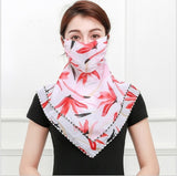 Temperament neck breathable mask new spring and summer anti-UV chiffon thin veil sunscreen multi-function large mask scarf