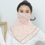 Temperament neck breathable mask new spring and summer anti-UV chiffon thin veil sunscreen multi-function large mask scarf