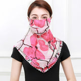 Temperament neck breathable mask new spring and summer anti-UV chiffon thin veil sunscreen multi-function large mask scarf